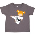 thumbnail image 3 of Inktastic Karate Girl, Cute Girl, Black Belt, Orange Hair Girls Toddler T-Shirt, 3 of 5
