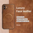 thumbnail image 6 of Allytechgroup Magnetic for iPhone 11 Case, Compatible with MagSafe Support Magnetic Car Phone Mount PU Leather Slim Phone Case for Women Men for iPhone 11, Brown, 6 of 10