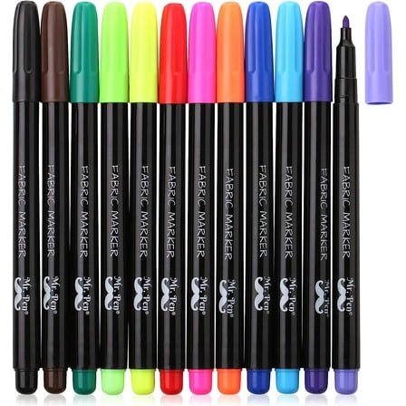 Mr. Pen- Fabric Markers,12 Pack, Fabric Markers Permanent