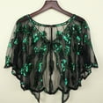 thumbnail image 2 of YOUSNH Robe Vintage en Maille Ample avec Châle, Foulard à Paillettes pour Soirée, Châles et Châles Rétro pour Femmes, Vert, 2 of 5