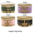 thumbnail image 6 of AEXTO Heishi Clay Bead Bracelets for Women Bohemian Stackable Gold Beaded Stretch Bracelets Elastic Layering Friendship Bracelets Set Boho Jewelry, 6 of 11