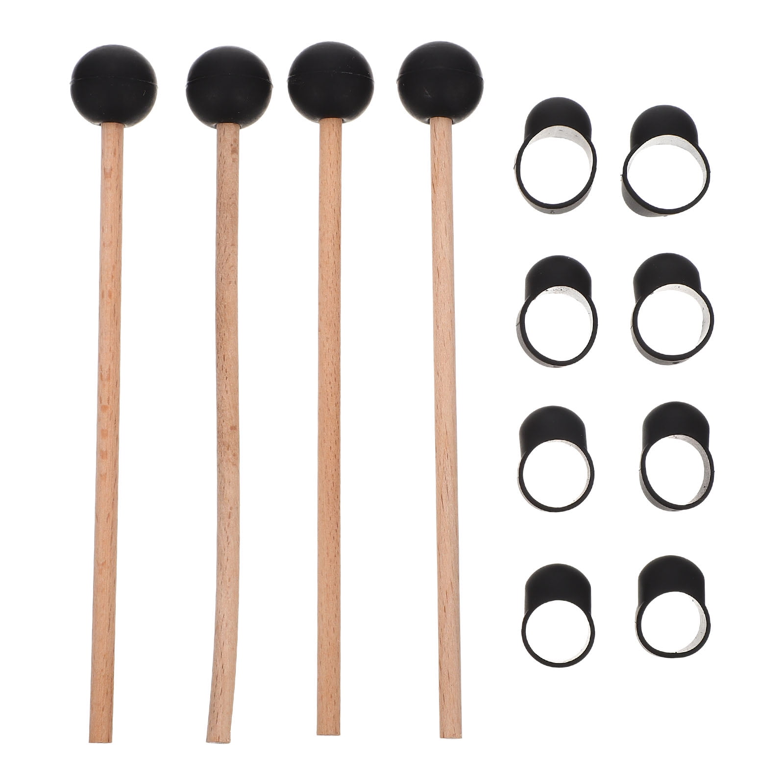 Hemoton Drum Finger Ethereal Picks Mallets Sticks Steel Percussion Wood