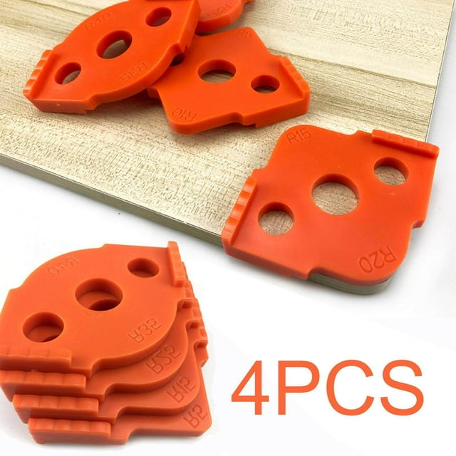 4x Router Corner Radius Jig Routing Rounded angle locator corners jig Corners Router Bit Templates Orange