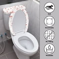 thumbnail image 4 of HELLHERO Valentine's Day Gifts Adjustable Elastic Bottom Universal Elastic Fabric Toilet Bowl Cover Household Dust-Proof Machine Washable 17"x21" Pack of 2, 4 of 8