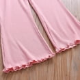 thumbnail image 5 of KYAIGUO Kids Toddler Girls Cotton Bell Bottoms Solid Color Flared Pants Baby Girls Elastic Waist Light Flared Leggings Summer Trousers for 1-6 Years, 5 of 9
