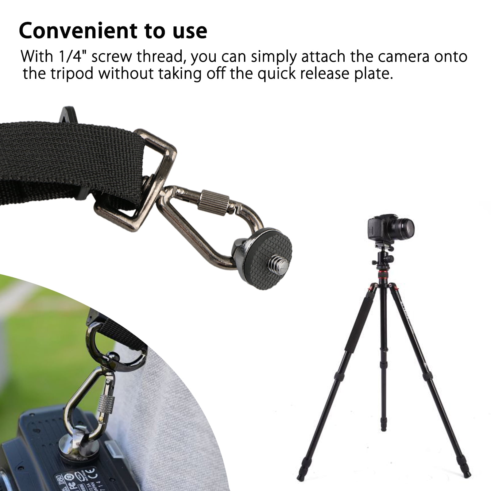 Camera Strap, DSLR Shoulder Strap Crossbody Sling Quick Release Storage Pocket