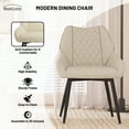 thumbnail image 5 of Modern Fabric Dining Chairs Set of 2, Upholstered Chairs with Backrest for Kitchen, Beige, 5 of 7