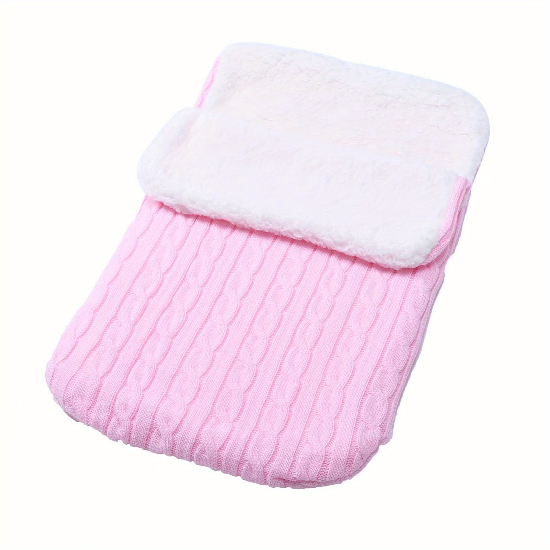 Unbrand Baby Fleece Sleeping Bag Baby Thick Knitted Warm Sleeping Bag Wool Trolley Sleeping Bag Yellow One Size
