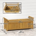 thumbnail image 3 of Outsunny Banc d'Extérieur en Bois avec Coffre de Rangement, Coffre de Terrasse de 40 Gallons, Brun, 3 of 10