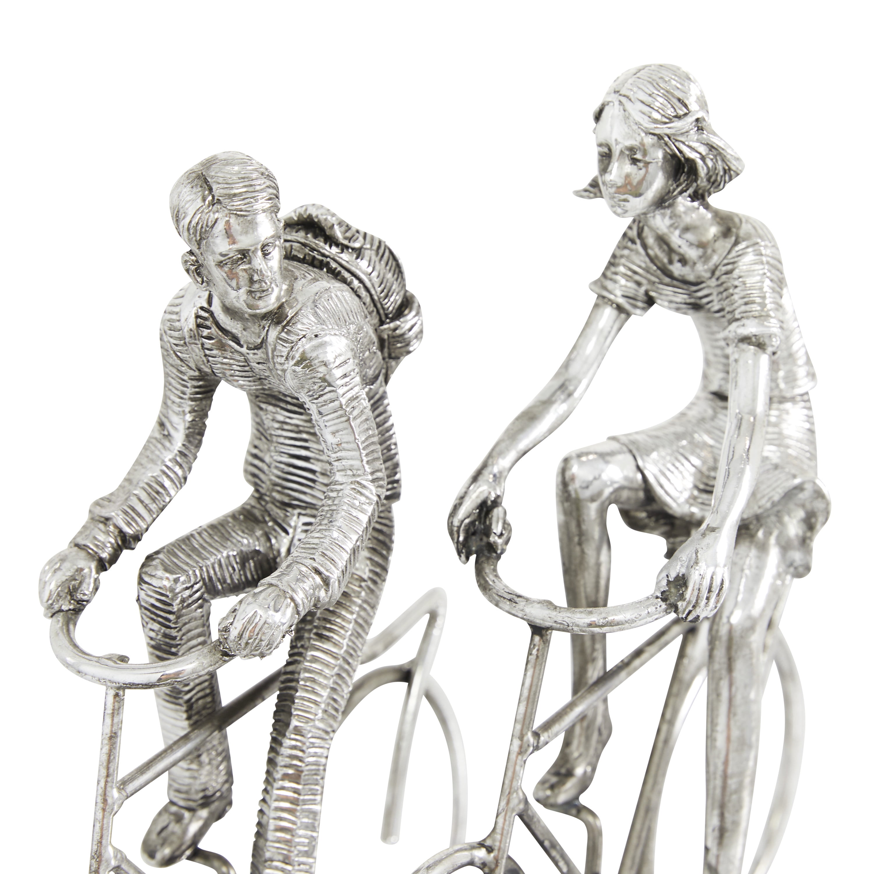 DecMode Polystone Bicycle Contemporary Sculpture Silver
