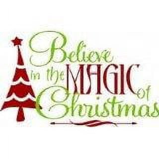 Custom Wall Decal Christmas (Believe In Magic) Living Room Sticker - Vinyl Wall