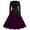 Purple, variant on Retro Vintage Dress Women Long Sleeve Patchwork Gothic Swing Dress 50s Rockabilly Halloween Outfit