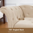 thumbnail image 5 of 60.6 Inch Upholstered Chaise Lounge with Left Armrest, Button Tufted Lounge Sofa, Velvet Button-Tufted Chaise Lounge Chair Leisure Sofa Chaise Chair for Bedroom, Living Room and Office, 5 of 8