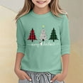 thumbnail image 3 of gcong Christmas Shirt for Girl 3/4 Sleeve Crew Neck Xmas Shirt Funny Christmas Tree T-Shirt Santa Christmas Jumper Holiday Long Sleeve Tops Age for 3-12, 3 of 5