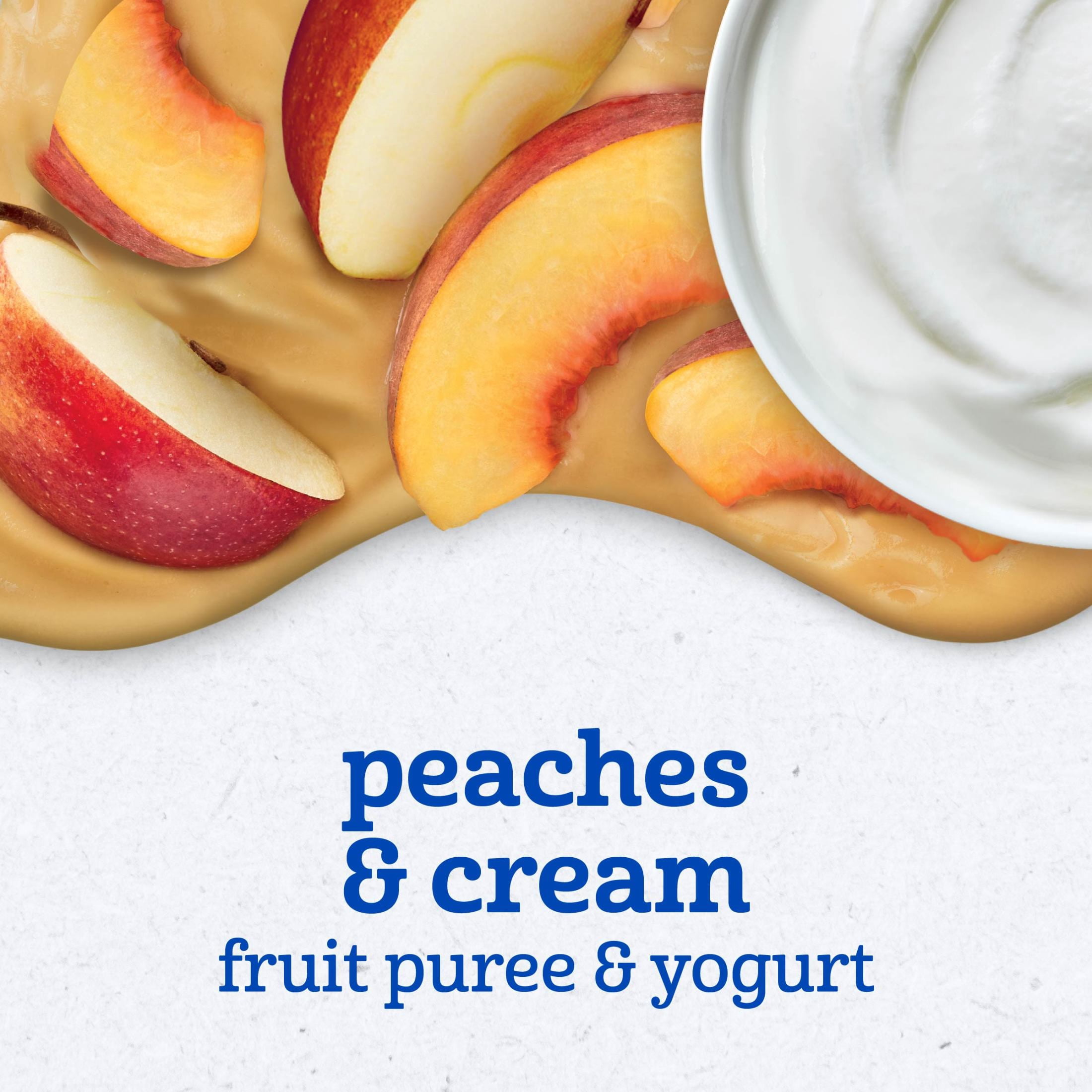 (6 pack) Gerber Fruit & Yogurt, Peaches & Cream Toddler Food, 3.5 oz Pouch