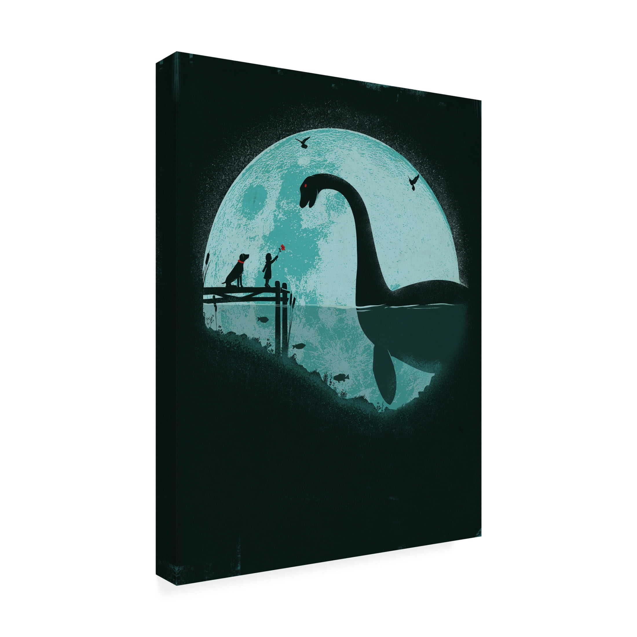 Canvas Wall Art - Jay Fleck 'Encounter a Blue Moon' Wall Art for Living Room, Bedroom, or Office Décor by Trademark Fine Art - 14 x 19 Inches