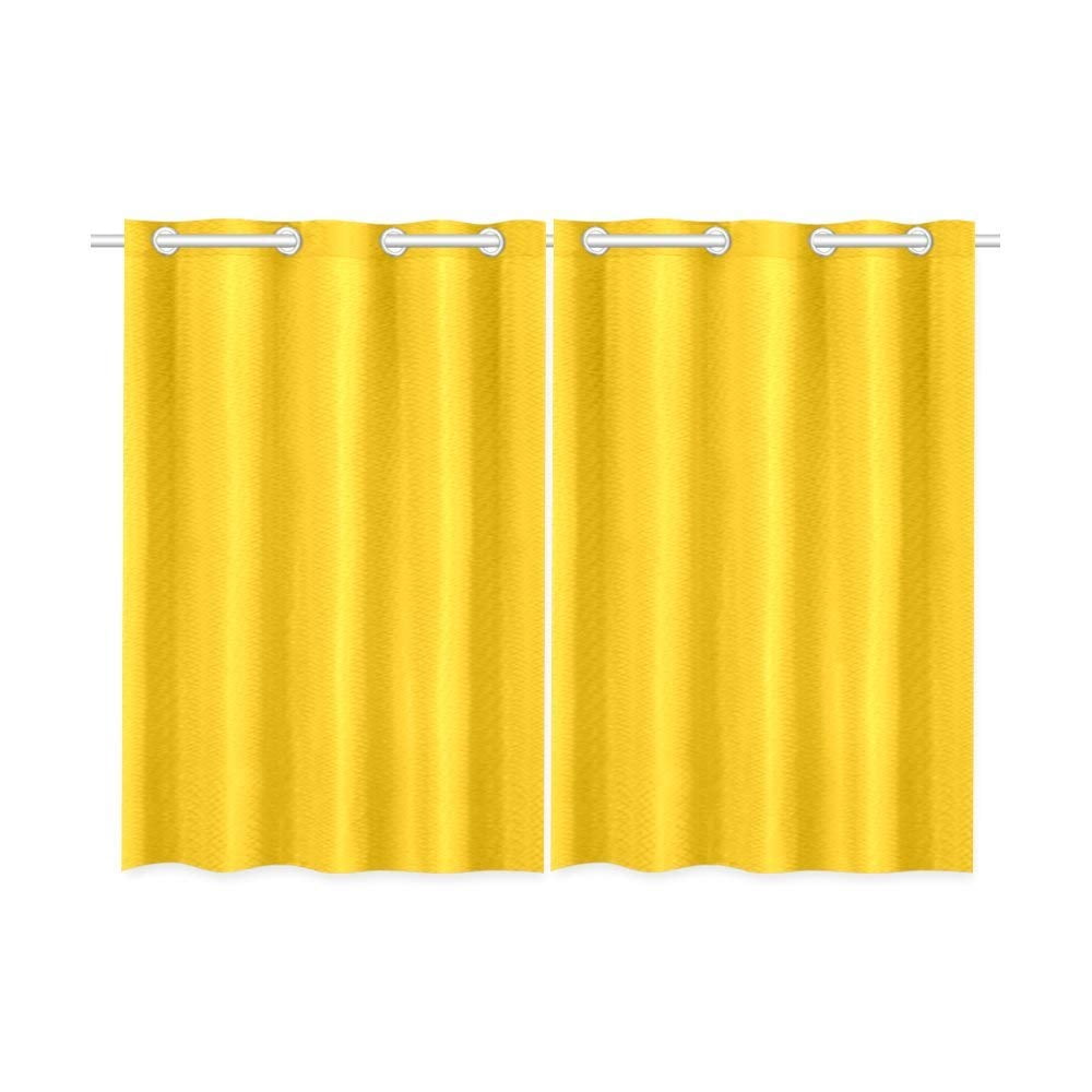 YUSDECOR Modern Minimalist Solid Yellow Window Curtains Kitchen Curtain Room Bedroom Drapes