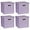 Purple, variant on Storage Bins with Lids, Collapsible Linen Fabric Boxes Organizer Containers with Lid Foldable Storage Box Basket for Closet, Shelves, Home, Office, 11 x 11 x 11 Inch, 4 Pack, Green