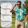 thumbnail image 5 of Yuyamidu Matching Couple Golf Shirts American Flag Golf Ball Sleeveless Golf Tank Tops for Women Men Athletic Golf Wear Green Palm Leaves Quick Dry Couple's Golf Apparel, Men's XL, 5 of 6