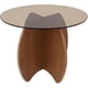 thumbnail image 5 of Juego 2 Mesas de Centro Monza – Cubierta de Vidrio Ahumado y Base Escultórica de Madera – Doble Altura – Diseño Orgánico Moderno para Sala – Fácil de Armar, 5 of 7
