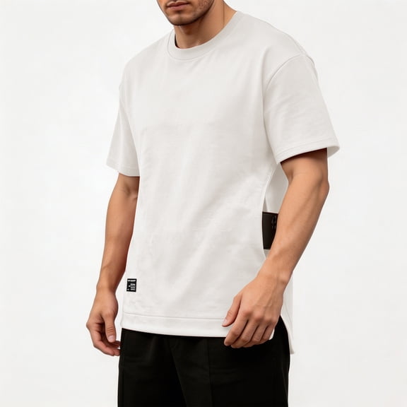 Yaoyar Men's Heavy Weight Crew Neck T-Shirt Mens Premium Cotton Tee - Pre Shrunk