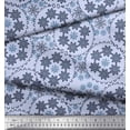 thumbnail image 2 of Soimoi Poly Georgette Fabric Snowflake Artistic Fabric Prints By Yard 52 Inch Wide, 2 of 3