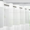 thumbnail image 6 of Barossa Design No Hook Slub Textured Shower Curtain with Snap-in PEVA Liner, Mesh Top Window - White, 71" x 98"(96"), 6 of 6