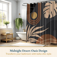 thumbnail image 2 of ComfiTime Boho Shower Curtain with Hooks – Heavy-Duty Mold/Mildew-Resistant, Weighted-Hem Fabric Bathroom Curtain, Water-Repellent, Machine-Washable, Fade-Resistant, 72 x 72, 2 of 10