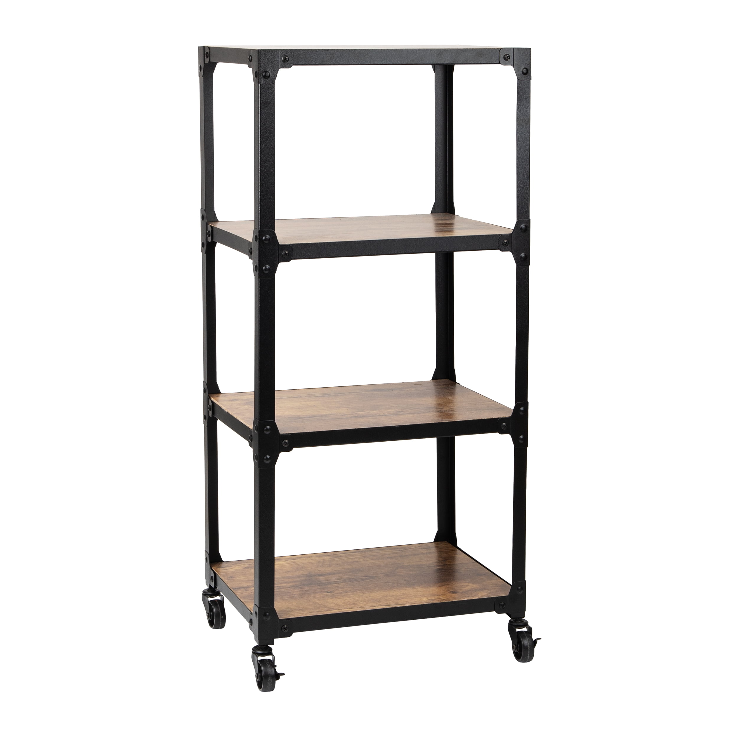Mind Reader Bar Cart, Rolling Cart, Microwave Stand, Utility Cart, Coffee Cart, Wood, Metal, Brown