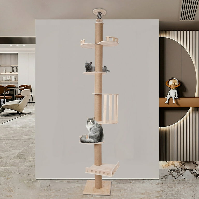 Miumaeov 5-Tier Cat Tower with Adjustable Height Ceiling-Mounted