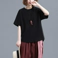 thumbnail image 2 of ABATAB Womens Cotton Linen Shirts Button Down Casual Half Sleeve Tee Summer Lightweight Bussiness Tops with One Pocket, 2 of 4