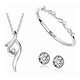 thumbnail image 1 of Conjunto de Joyas Malubero Collar Aretes Pulsera Plata Piedras Blancas, 1 of 3