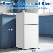 TACOOL Refrigerator with Top Freezer 2.4Cu.ft Two Door Small Mini Fridge for Person Use with Egg tray, White