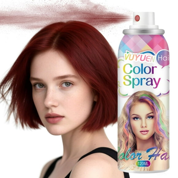 Temporary Hair Color Spray, One-day Colour, Natural Washable Red Hair Dye Pomades, One-time Use Hair Color Wax, Hair Dye for Party,Hollowen,Cosplay,Christmas Party, 120ml/120g (Wine Red, 120ml)