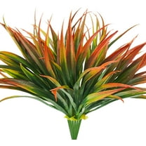 Asisol 17.3” Artificial Grass in Green Plastic Planter Outdoor (4 Count)