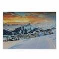 thumbnail image 1 of Winter Cutting Board, Majestic Winter Seasonal Scenery over High Mountain Peaks with Dusk Color Sky, Decorative Tempered Glass Cutting and Serving Board, Small Size, Orange White, by Ambesonne, 1 of 1