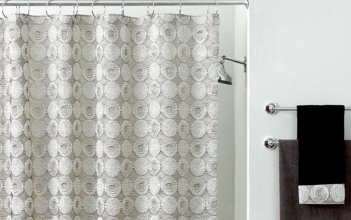 Avanti Linens Galaxy Shower Curtain, Silver