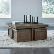 Signature Design by Ashley Boardernest Brown Coffee Table with 4 Stools