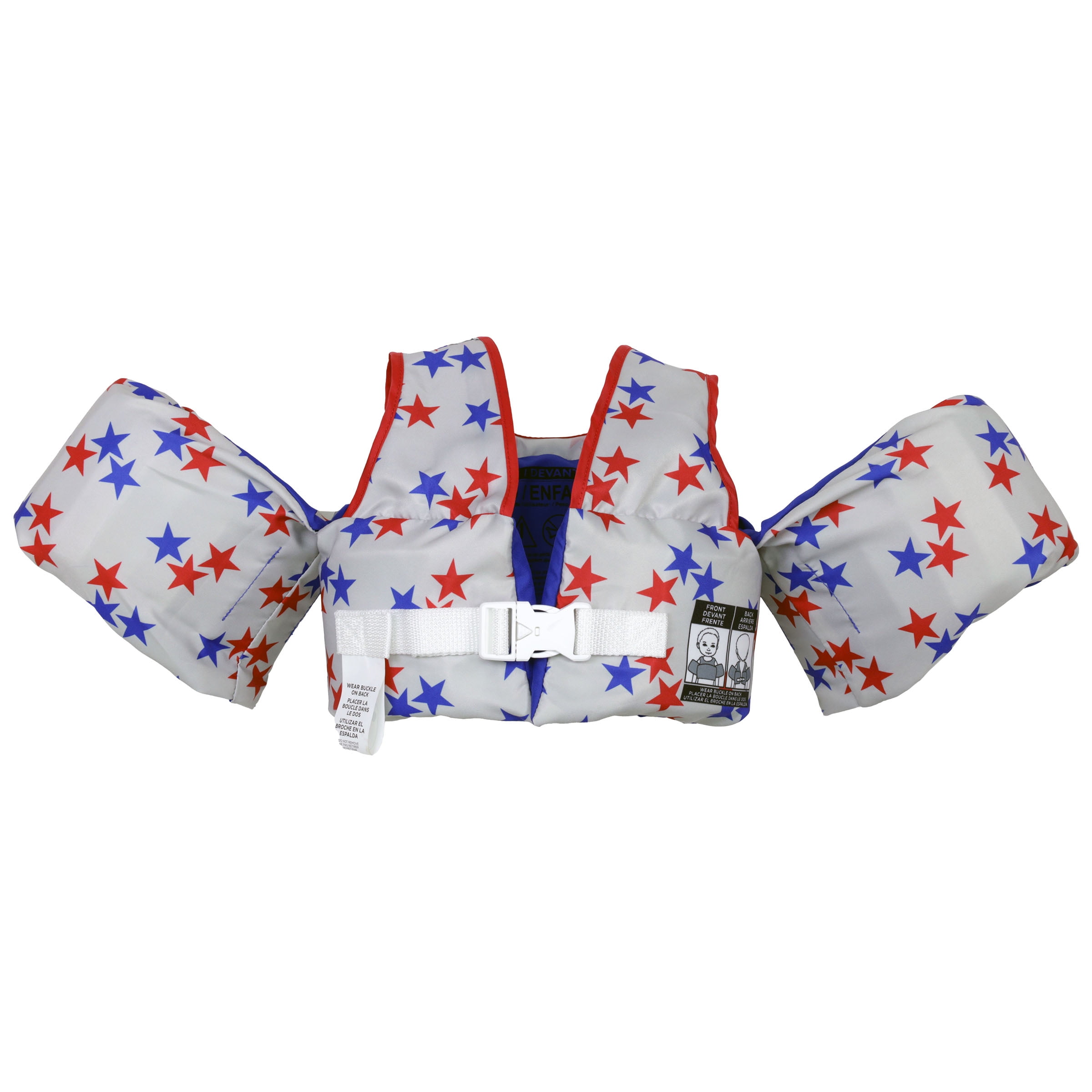 Paddle Pals U.S. Coast Guard Approved Life Jacket for Children (33-55 lbs.) – Safety Swim Vest with Arm Bands, Red, White and Blue