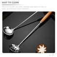 thumbnail image 2 of 2Pcs Household Cooking Spoon Stainless Steel Oil Filter Spoon Long Soup Spoon Kitchen Accessory, 2 of 9