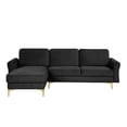 thumbnail image 2 of Lifestyle Solutions Leland Sectional Sofa in Black Fabric Upholstery, 2 of 7