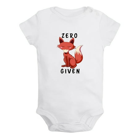 

iDzn Zero Given Fox Funny Rompers For Babies Newborn Baby Unisex Bodysuits Infant Jumpsuits Toddler 0-12 Months Kids One-Piece Oufits (White 12-18 Months)