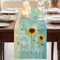 thumbnail image 3 of Table Runners 70 Inches Long Dress Scarves, Sunflowers Farmhouse Coffee/Dining/Kitchen Table Decor, Holiday Table Runner, Modern Bee You Are My Sunshine Green 13x70 Inch, 3 of 9