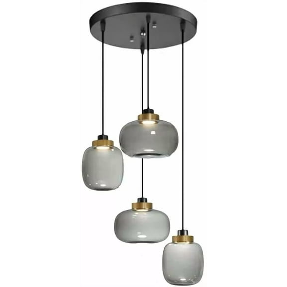 More Change Nordic Glass Globes Chandelier 4-Lights Cluster Pendant Lighting Hanging Lamps