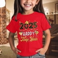 thumbnail image 2 of Gerichy Girls Graphic Print Summer Short T-Shirts for Girls 2025 Happy New Year Cartoon Printed Round Neck Short Sleeve Tops, 2 of 5
