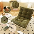 thumbnail image 5 of S-HOME Modern Accent Chair in Cushioned  Fabric with Metal Chrome Frame with Deep Seat for Living Room and Office Seating, Green, 5 of 11