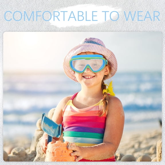 UPGRATOR Wide Frame Blue Childrens Goggles for Clear Vision, Anti-Fog and Uv