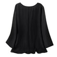 thumbnail image 6 of Neewe Women Tops Long Sleeve Shirts V Neck Loose Fit Soft Casual Solid Color T-Shirts Spring Summer Clothing-Black M, 6 of 8