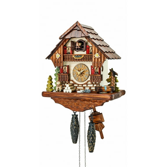 Quartz Cuckoo Clock Black forest house KA 2641 QK