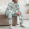 thumbnail image 5 of Mens Pajamas Set, Bears and Tropical Leaves Button Down Long Sleeve Loungewear Sleepwear Pjs sets for Men, 5 of 5